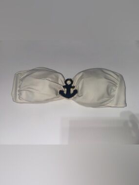 Victoria's Secret White Bandeau Swim Top with Pink Brand Tag